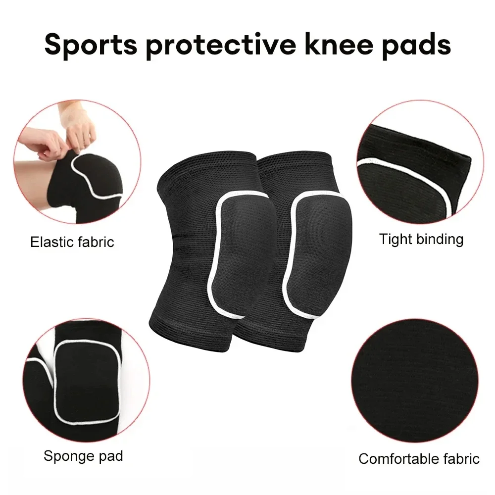 Non-Slip Sports Knee Pads para Homens e Mulheres, Basquete Knee Brace, Protetor, Segurança, Suporte, Fitness Gear, 2Pcs Set