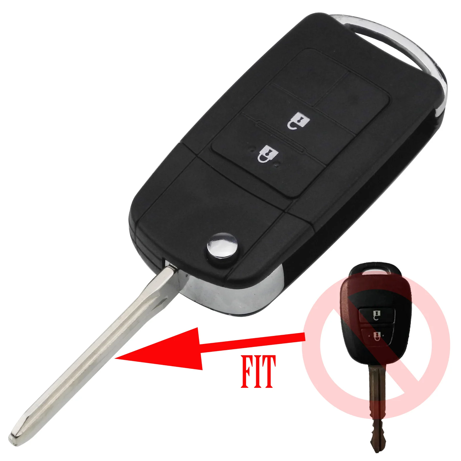 Jingyuqin 2/3/4 ปุ่มเปลี่ยนพับรถ Key SHELL REMOTE ดัดแปลงสำหรับ Toyota Prius RAV4 Camry รีโมทคอนโทรล key จัดแต่งทรงผม