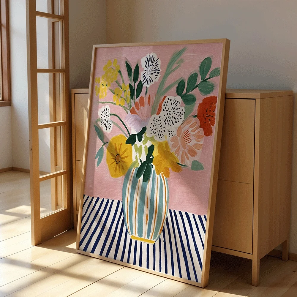 2D Flat Posters Canvas Paintings Vase Designs Suitable Decorating Bedrooms and Living Rooms Available As Framed Unframed Gifts