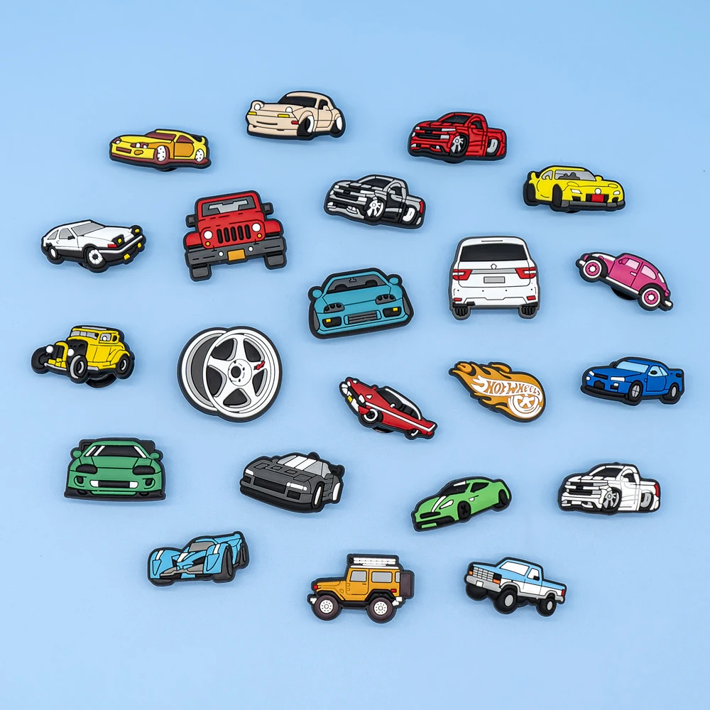 1/22PCS Dazzling Car Shoe Charms for Kids,Sports Cars Jeep Shoes Accessories Pins for Sandals,Wheels Clog Buckle Decorations image 5