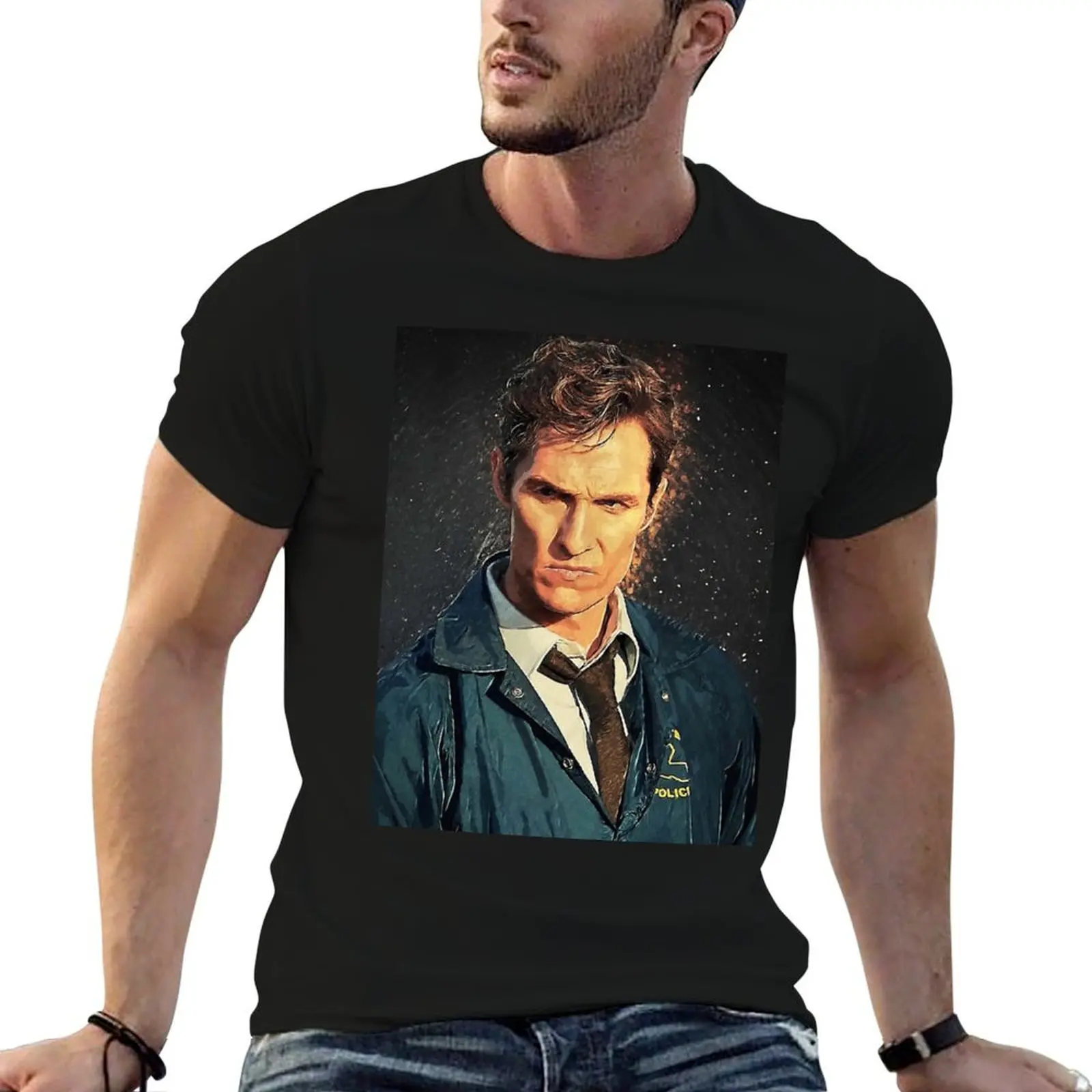 Rust Cohle T-Shirt summer top vintage graphic tee t shirts for men graphic