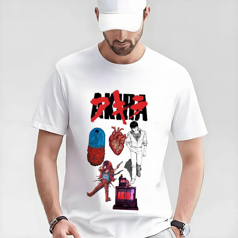 

0325 Otomo Akira Anime T Shirt Cyberpunk Manga City explosion Graphic clothes cyber mecha Neo-Tokyo Streetwear All size tops