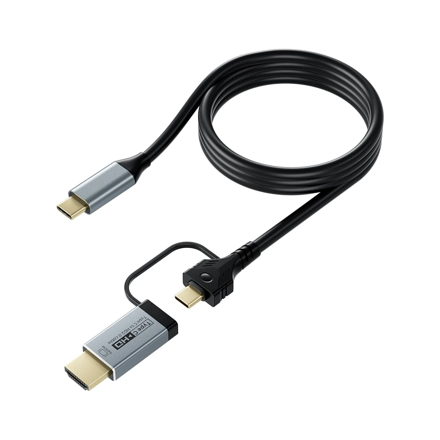 

USB C to HDMI-compatible Adapter with Full-Featured Type C to C Cable(4K@60Hz+PD100W+20Gbps Data) Compatible with Thunderbolt4