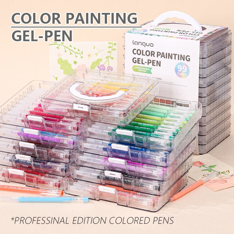 

99 цветов/набор, цветная гелевая ручка для рисования, профессиональное издание, разноцветные гелевые ручки 0,5 мм для дневника, заметок, канцелярские принадлежности для рисования