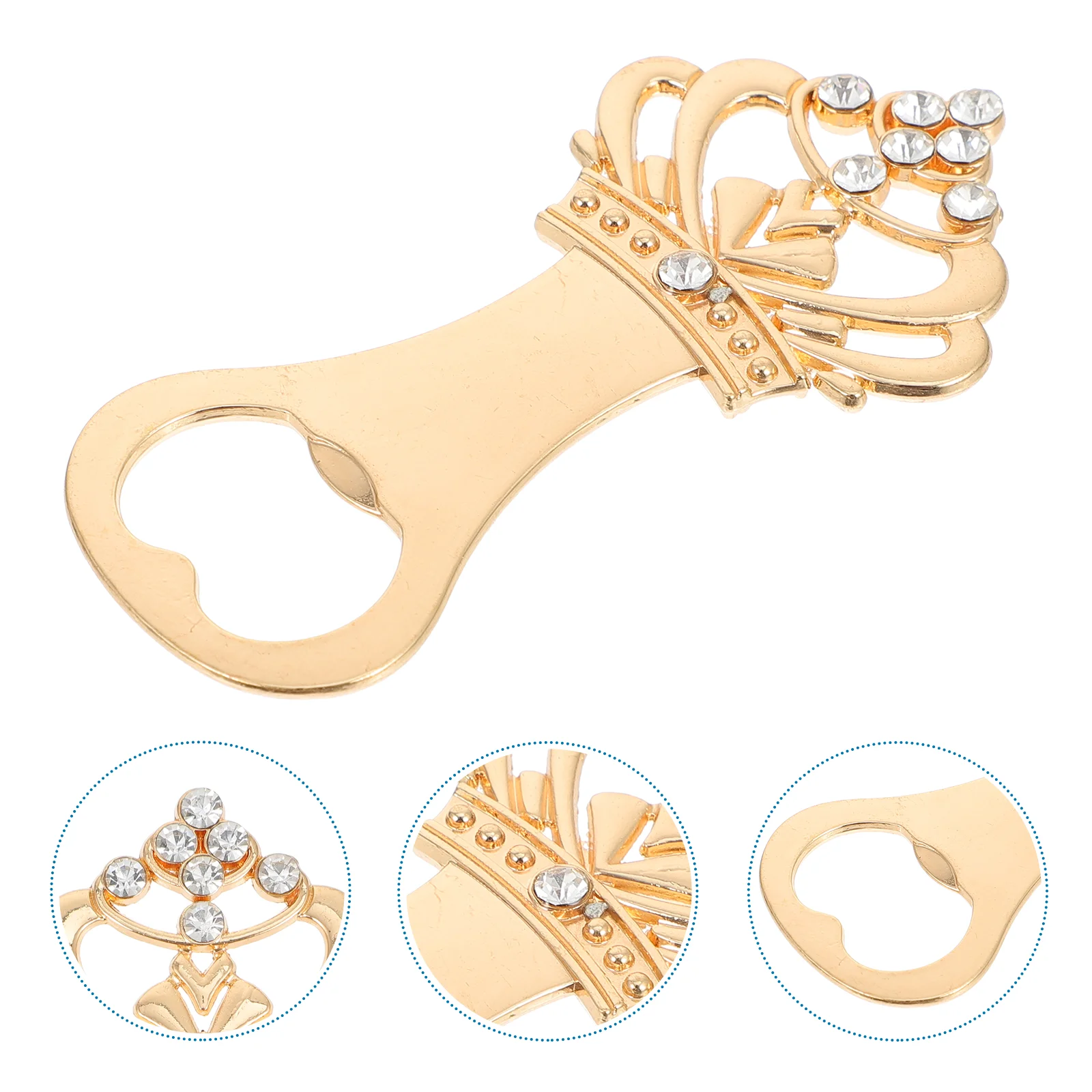 

12 Pcs Crown Corkscrew Beer Bottle Opener Rhinestone Commemorate Bartender Zinc Alloy Caps Lifter