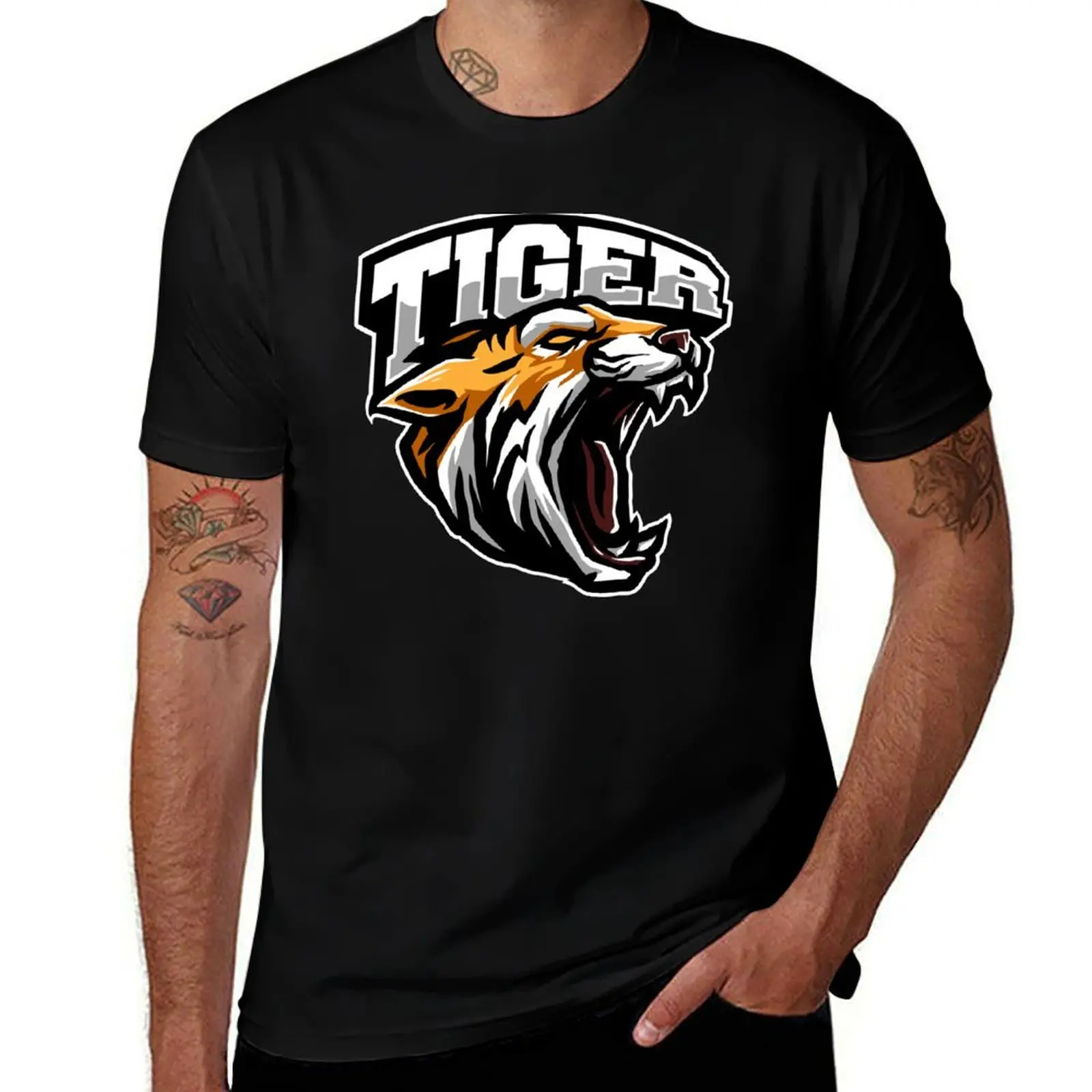 

Tiger T-Shirt boys whites shirts graphic man clothes mens graphic t-shirts pack