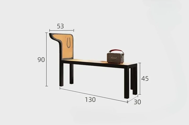 

Y Ретро Двойная скамейка из цельного дерева Средневековый креативный табурет на прикроватной тумбочке