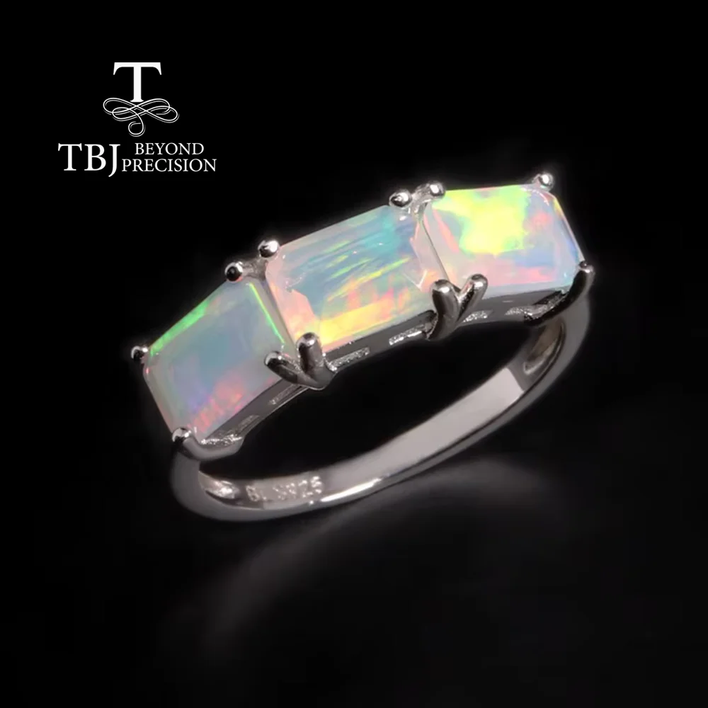 Classic gorgeous rare October Birthstone Natural Opal Ring 925 sterling silver women's Anniversary & Engagement gift