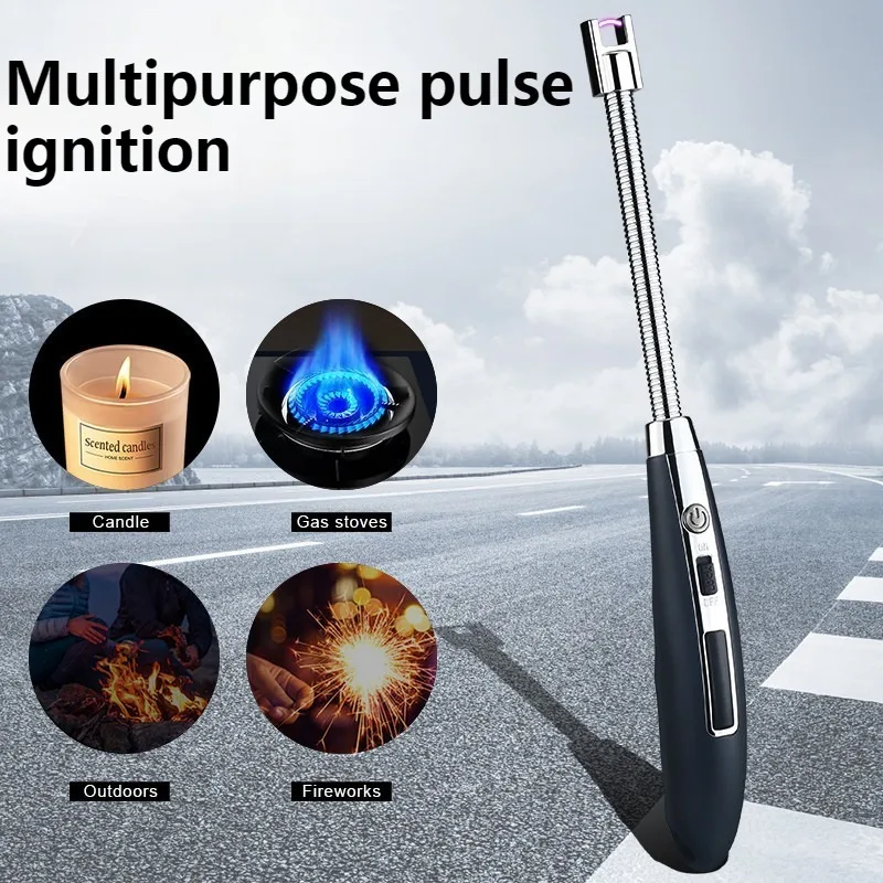 USB Portable Charging Home Pulse Igniter Digital Display Aromatherapy Candle Kitchen Gas Stove Natural Gas Outdoor BBQ Igniter