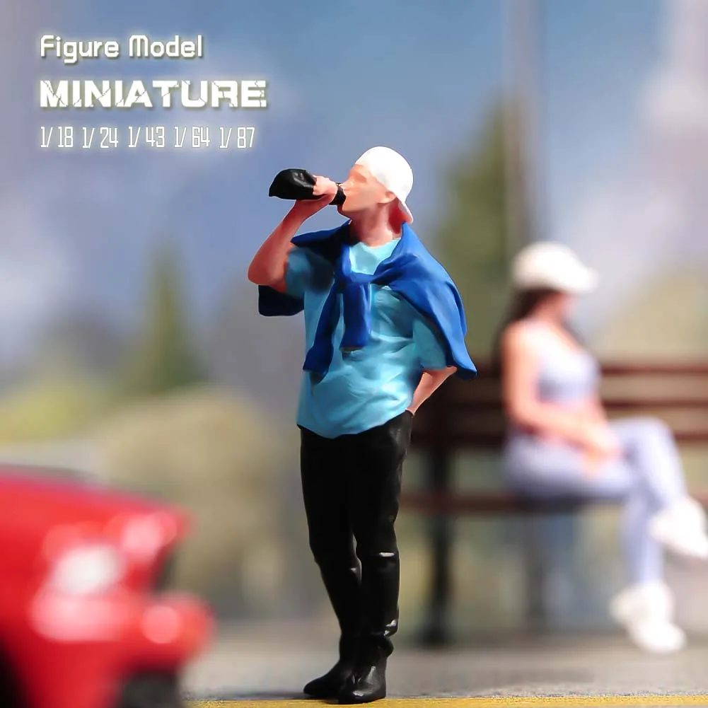 1/87 1/64 1/43 1/24 1/18 Anime Characters Drinking Man Scene Figure Model Miniature Dolls Toy For Collection