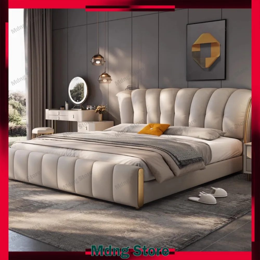 

Adults Nightstands Beds Nordic Luxury Floor 180x200 Beds Two Persons Bedroom Multifunctional Meubles De Chambre Home Furniture