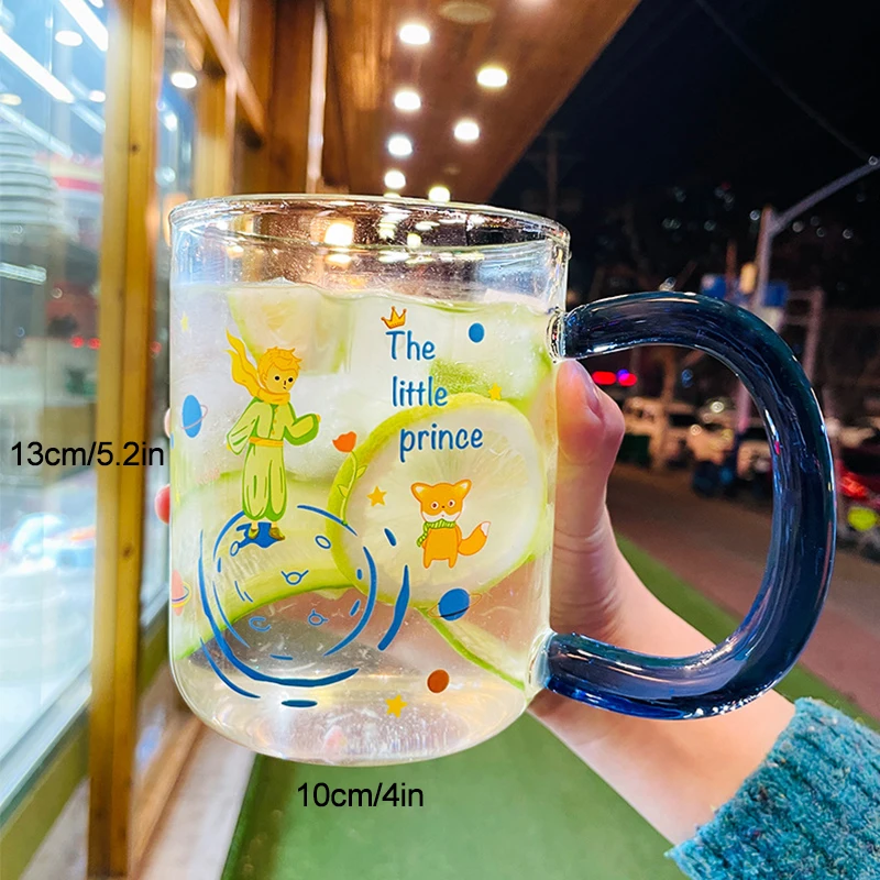 

800ml Cartoon Planet Glass Large-capacity Thickened Glass Water Cup High-value Home Office Tea Cup Reusable Cute Mug Kawaii Cups