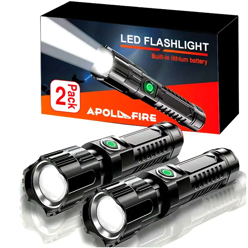 

Ultra Bright LED Flashlights Portable Type-C Rechargeable Long Range Zoom Torch 2000LM Outdoor Tactical Lantern Camping Fishing