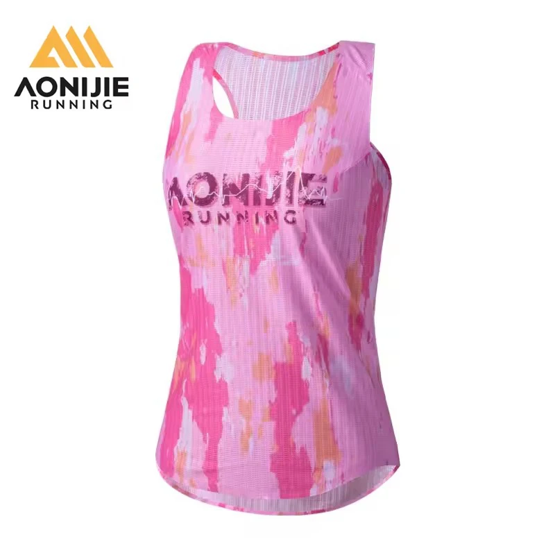 AONIJIE Women's Sports Sleeveless Running Vest Summer Fitness Gym Workout Tank Top Quick Dry Marathon Singlets Running T Shirt