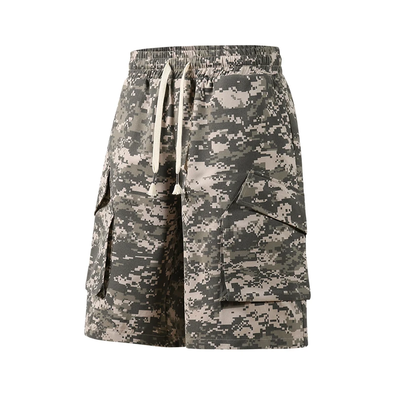 

Летние быстросохнущие свободные повседневные пляжные мужские шорты в гонконгском стиле с прямыми штанинами и высокой талией, тонкий полиэстер, бамбуковое волокно