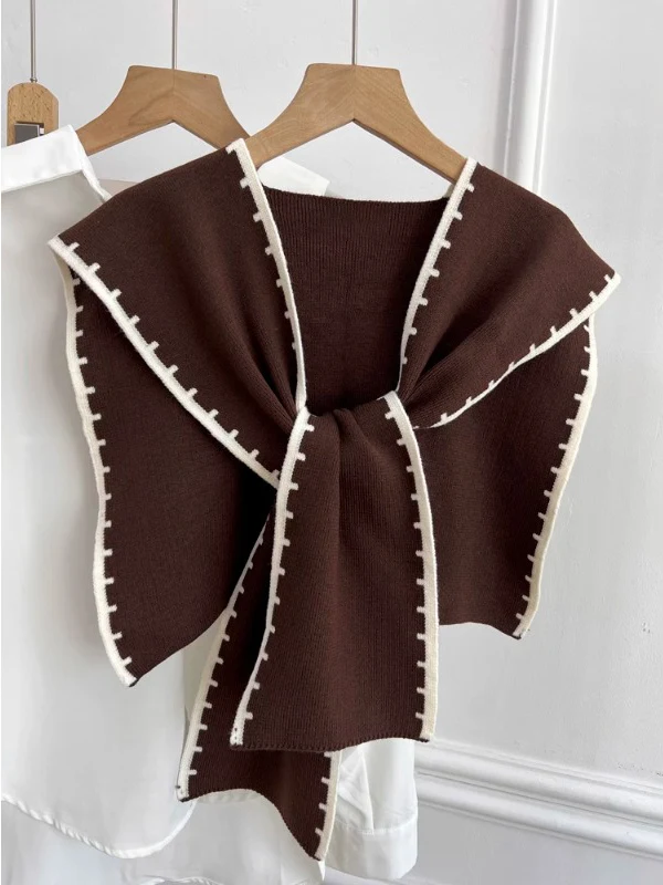 Ele Knitted awl Women's Outerwear Spring Summer New Design Drt Air Conditioned Room oulder Accory Korean Sle