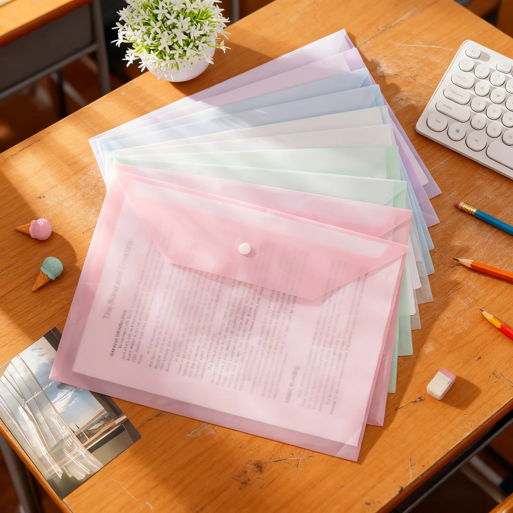 

Прозрачная сумка для файлов формата А4, сумка для хранения, большая вместительная сумка из утолщенного материала на кнопках, ценный пенал