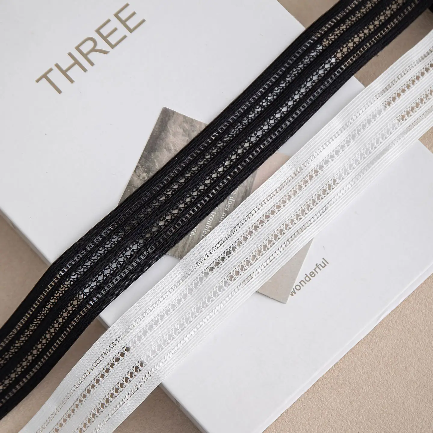 3cm wide glossy elastic band DIY handmade hollowed side strip thin pants garment decoration skirt hem waist cuff material