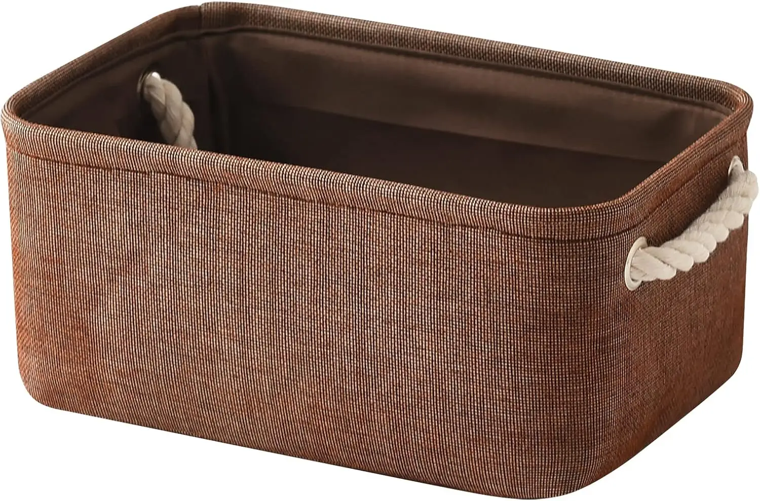 

Foldable Storage Bin with Cotton Rope Handles - 11.8x7.9x5.2 inch, Brown