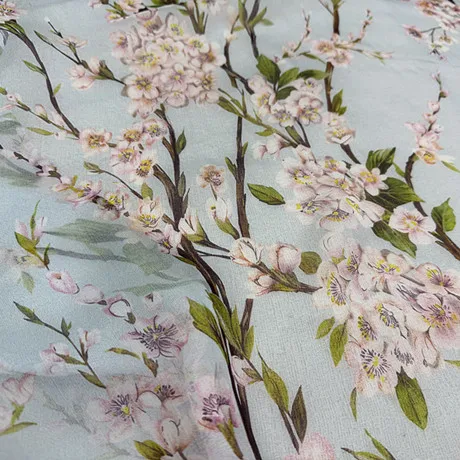 

Peach blossom chiffon fabric mulberry silk clothing dress silk scarf breathable soft
