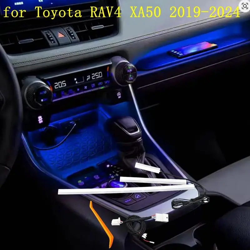 

Автомобильный светодиодный атмосферный светильник, центральная консоль, интерьер, главный привод, декор Copilot для Toyota RAV4 XA50 2020-2024 гг., аксессуар