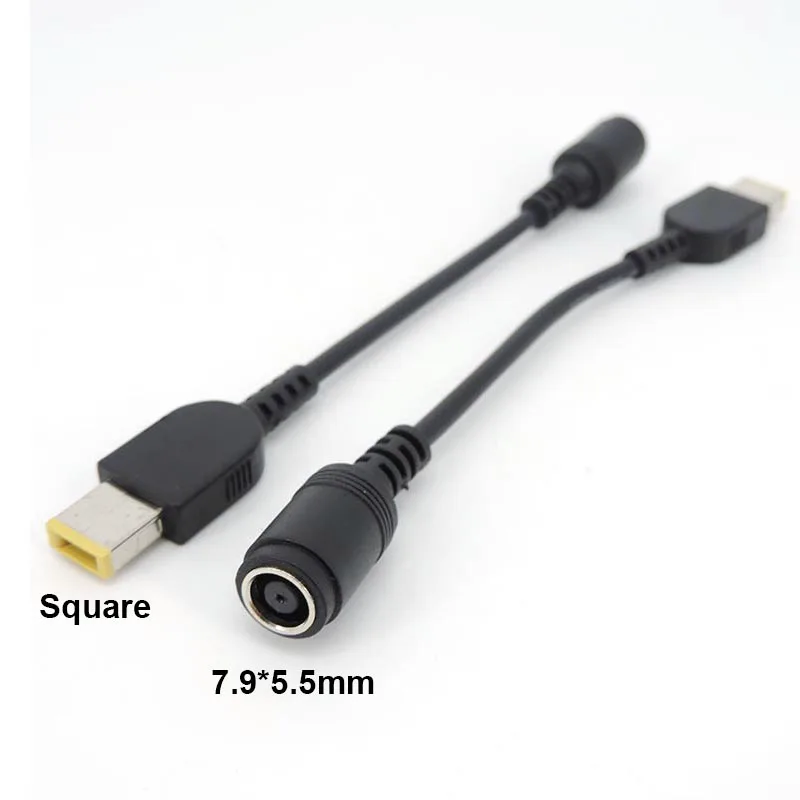 10cm 7.9*5.5mm Round Jack to Square Plug End power Adapter Pigtail Charger connector Converter Cable For IBM for Lenovo Thinkpad