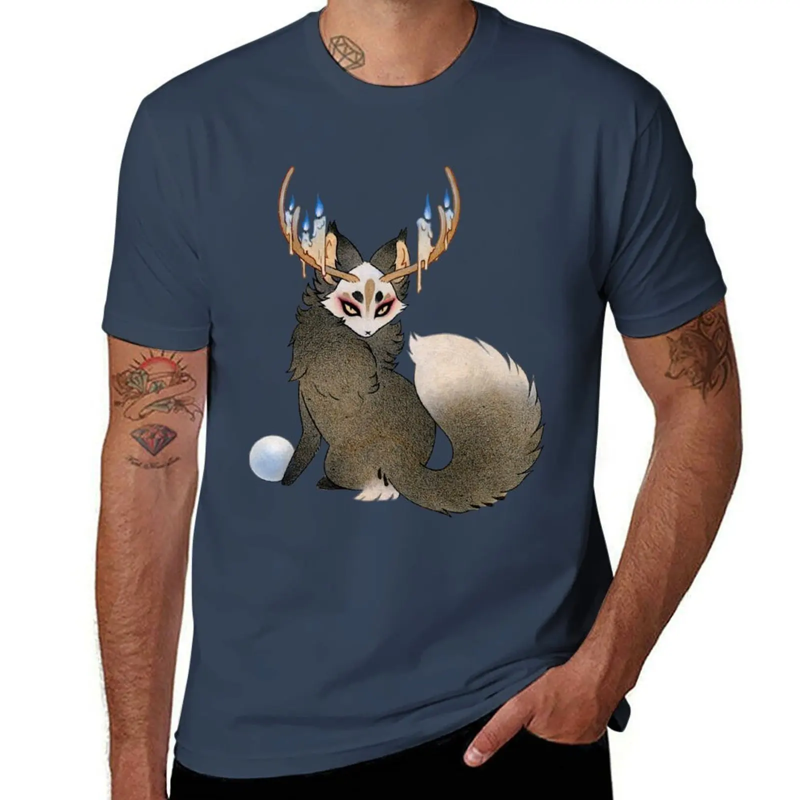 

Forest Sentinel - TeaKitsune Fox Yokai T-Shirt Breathable Gym Short Sleeve T-Shirt