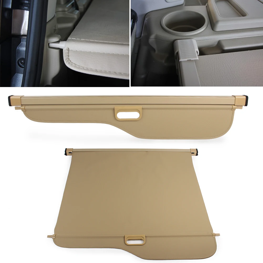 Beige Car Cargo Cover Retractable Rear Trunk Shade Assembly For Land Rover Discovery 3 4 LR3 LR4 2004-2016