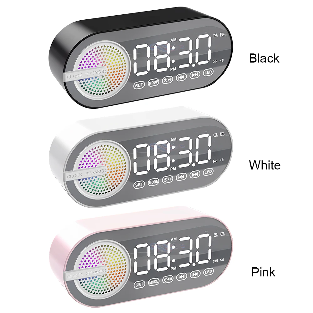 デュアルアラーム付きデジタル目覚まし時計,btスピーカー,リビングルームとオフィスの装飾