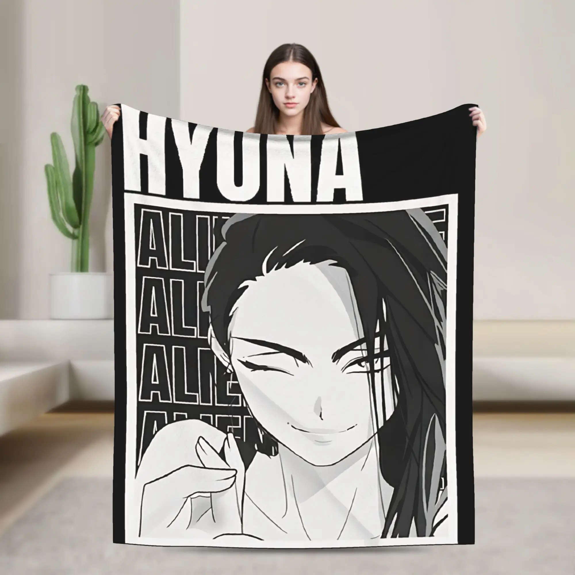 Hyuna Alien Stage Anime Knitted Blanket Fleece  Lightweight Thin Throw Blanket for Home Couch Bedroom Quilt