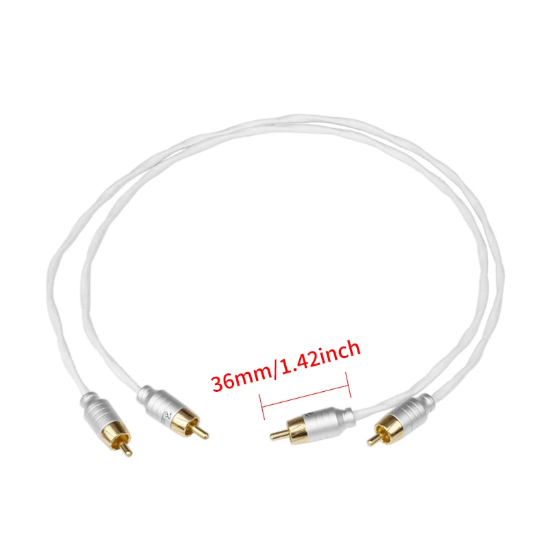 YYAUDIO HiFi Silver Plated 2RCA to 2RCA Interconnect Line, 4 RCA Stereo Wire for Audio Amp & Loudspeaker