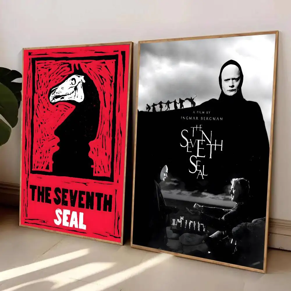 فيلم العمل الكلاسيكي T-الختم السابع ملصق فني عالي الوضوح ذاتي اللصق مقاوم للماء ديكور المنزل