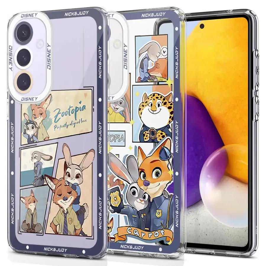 Disney Zootopia Cover Case for Samsung Galaxy A35 A55A53 A54 A73 A34 A33 A25 A24 A13 A14 A15 Clear Soft Shell