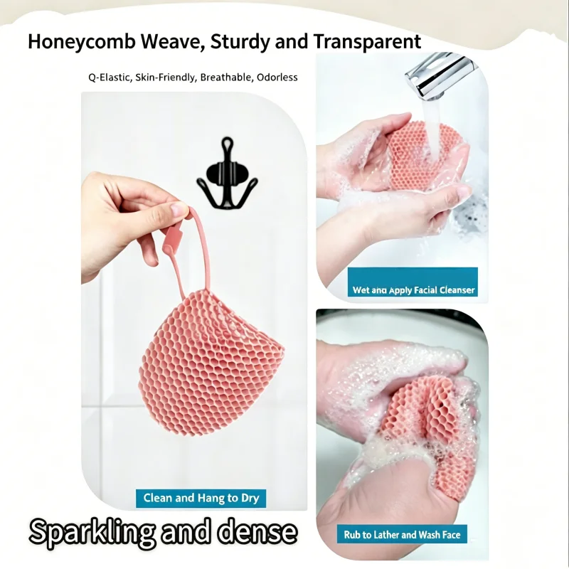 Multi Functional TPU Honeycomb Glove Detachable Exfoliating Bath Mitt Makeup Remover Finger Sleeves Facial Skin Cleaning Daily H