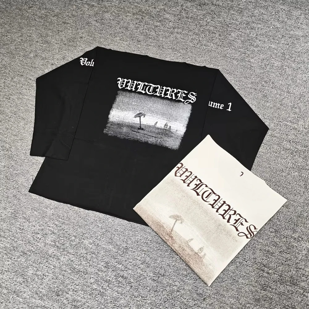 Streetwear-Langarm-T-Shirts für Herren, lockere Passform, lässiger Stil, Sanskrit-Muster, T-Shirts, Unisex, Streetwear, Herrenbekleidung