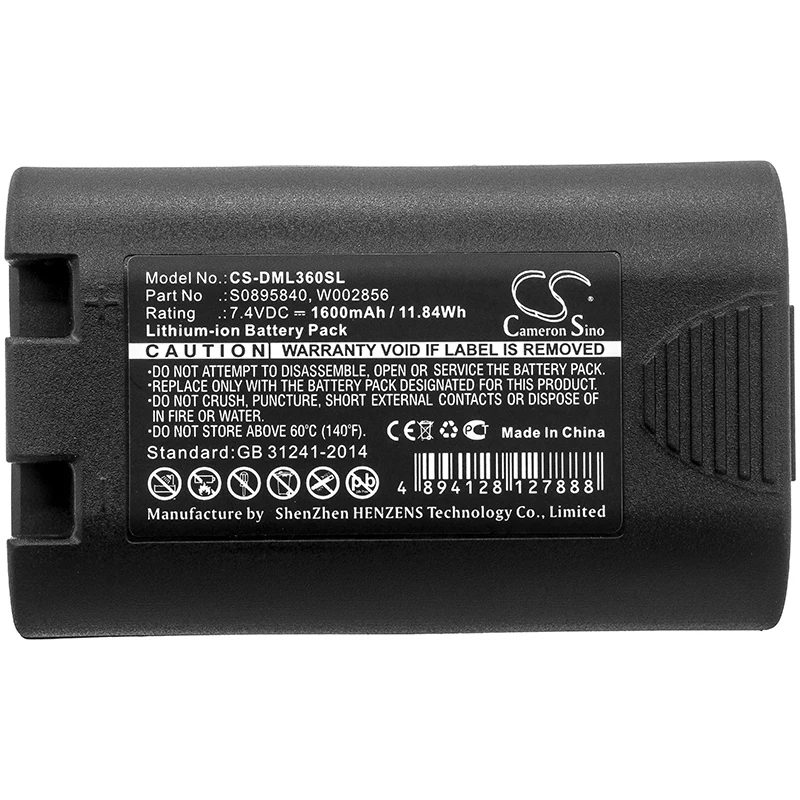 CS 1600mAh  Battery For 3M PL-200-BAT   DYMO 1759398  S0895840  W002856 PL200 R5200  LM360D  LM420P  Rhino LM 360D Rhino 420P