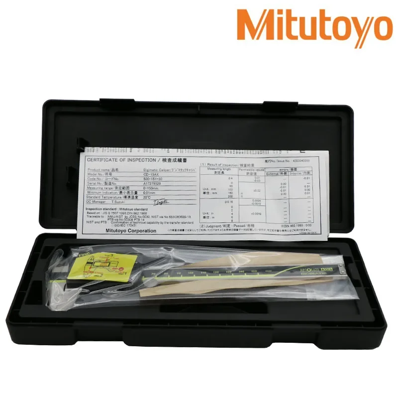 Mitutoyo Absolute Scale Digital Caliper 0-200mm/8inch Measuring Range 0.01mm/.0005in Resolution 500-164-30