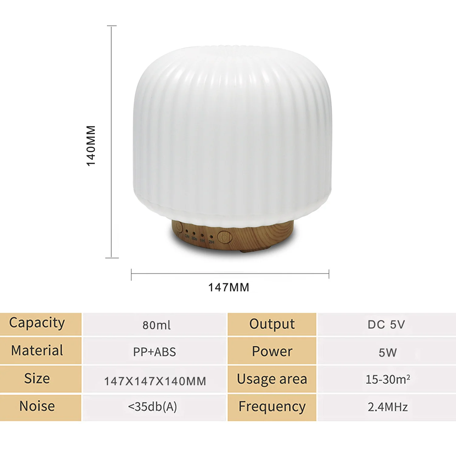 Creative Lantern Ultrasonic Aroma Diffuser 80ml Ceramic Style Mist Humidifier Wood Base 7 Color Light Desktop Essential Oil