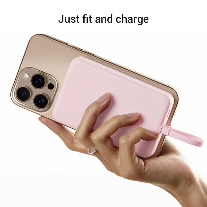 باور بانك لاسلكي مغناطيسي من Xiaomi 10000 كابل مدمج 33 وات USB-C 7.5 وات شحن لاسلكي Qi لهاتف iPhone 16 15 Xiaomi 15 14