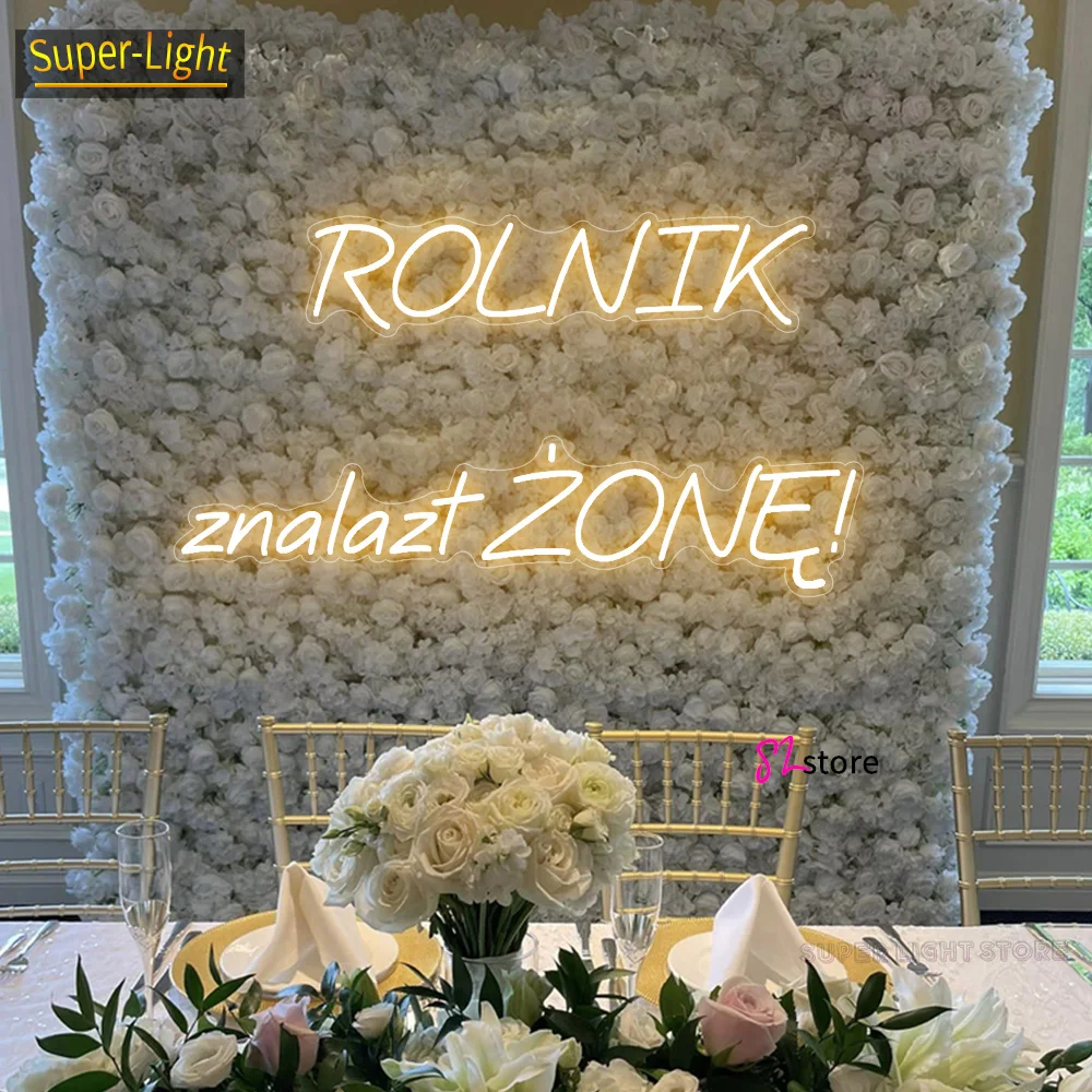 Big 75cm Custom Neon Light LED Neon Sign The farmer found his wife Sign for Wedding Birthday Room Home Decoration