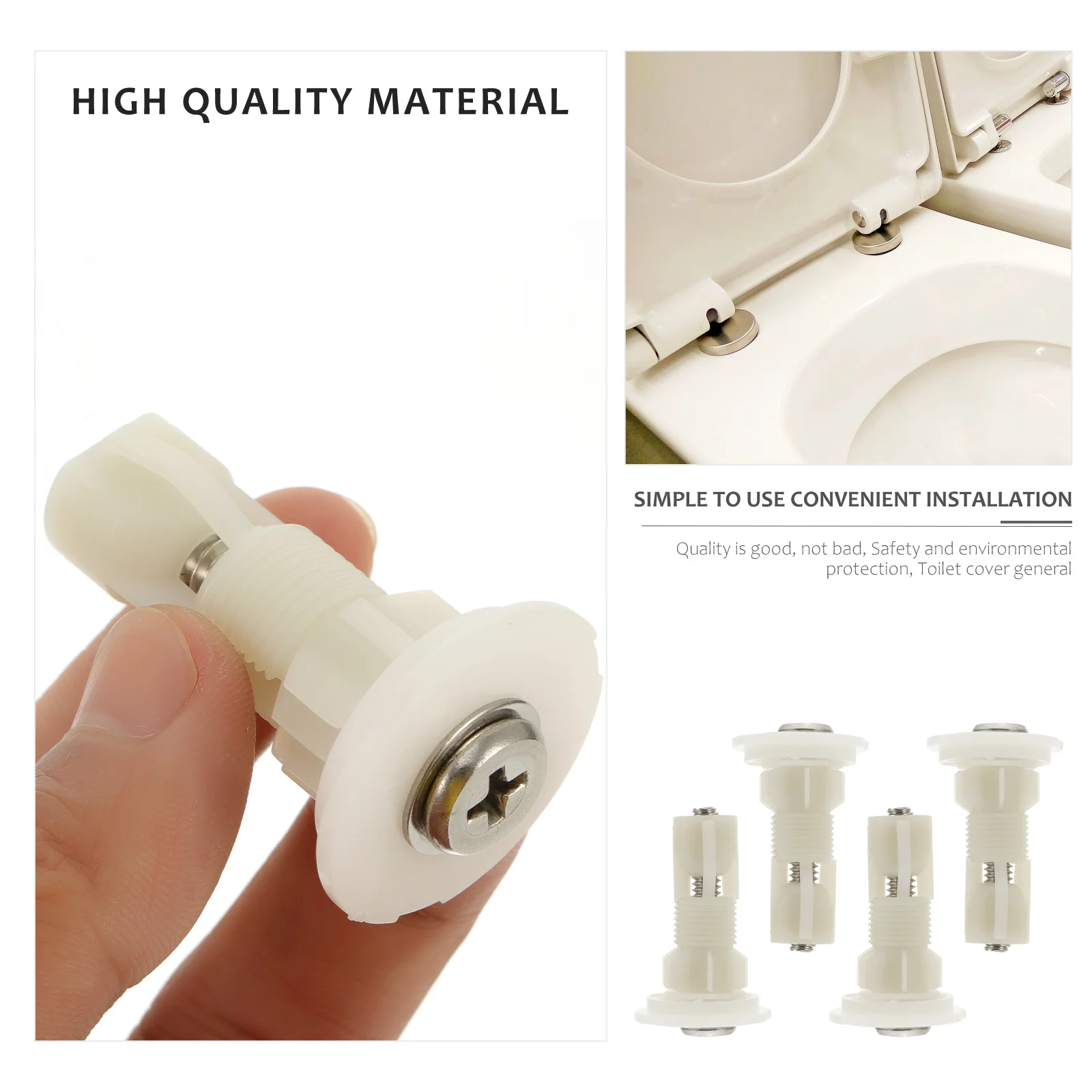 

4 комплекта универсальных винтов для крышки унитаза, нержавеющая сталь, нейлон, расширяющийся крепежный винт, замена сломанной крышки, аксессуары для унитаза