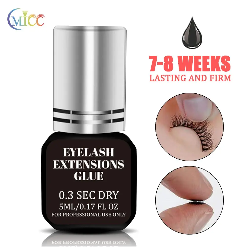 

Bulk Wholesale Private Label 5ml Black Clear Fast Drying Low Smell Super Lasting Firm Extra Strong Eyelash Extension Lash Glue