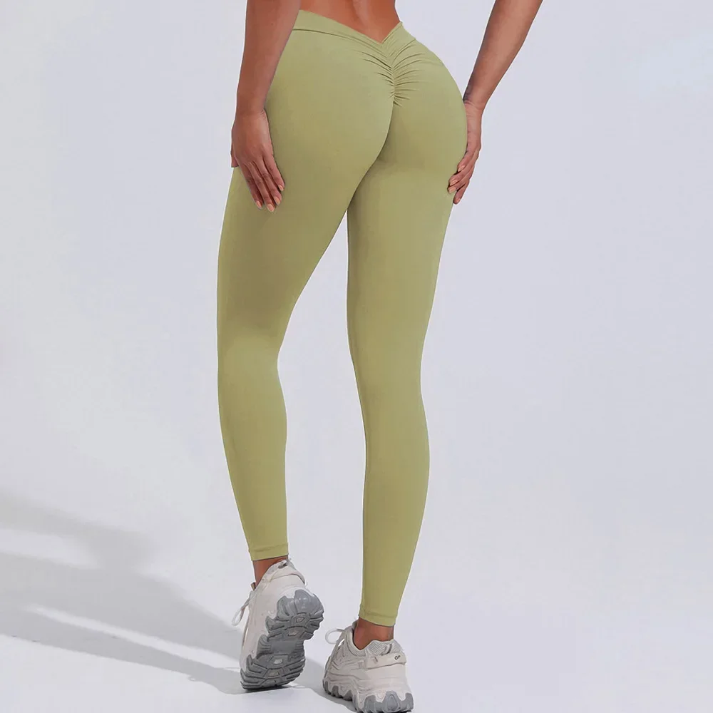 NADANBAO-Leggings sexy froissés pour femmes, collants push-up, taille en V dans le dos, legging de sport fitness, pantalon de yoga pour femmes, 2025