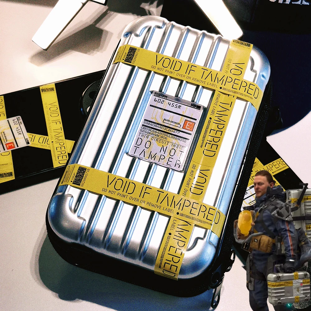 

Game Death Stranding Bag Cosplay Fashion Bumbag Stickers Wallet Unisex Purse Silvery Handbag Party Accessories Props
