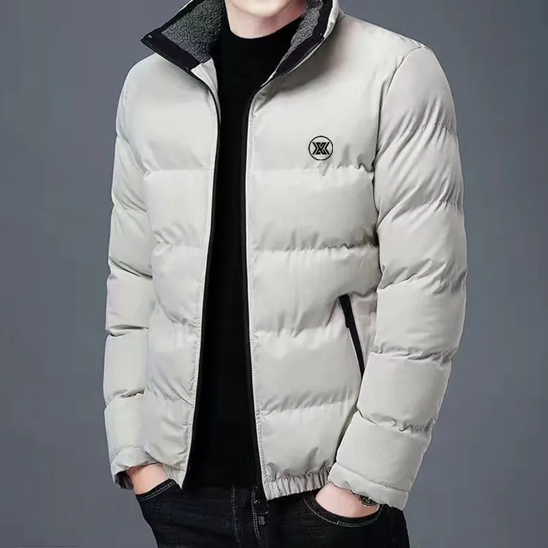 Winter Down Cotton Men Jacket Golf Clothing Stand Collar Thick Warm Coats Korea Fashion Casual Sport Apparel Men Golf Wear 골프웨어