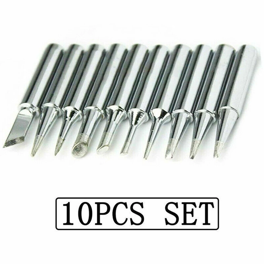 

Durable High Quality Soldering Iron Tip 900M-T Silver 10pcs 200°～480° 878D 900M For Rework Station Micro Soldering