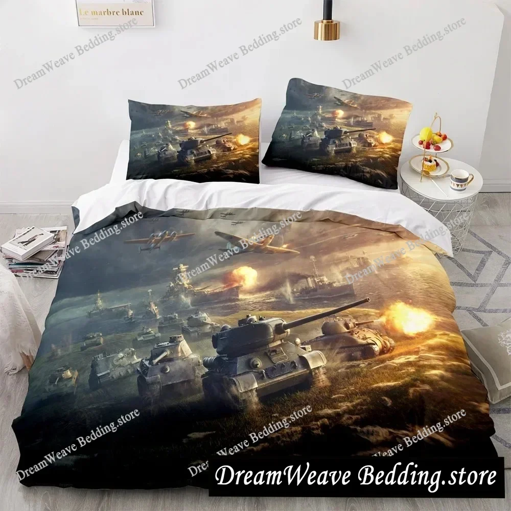 

Armored Tank Duvet Cover Fighter Bedding Sets for Bedroom Decor Boys Teens Military Queen King Full Size Polyester Quilt Cover96