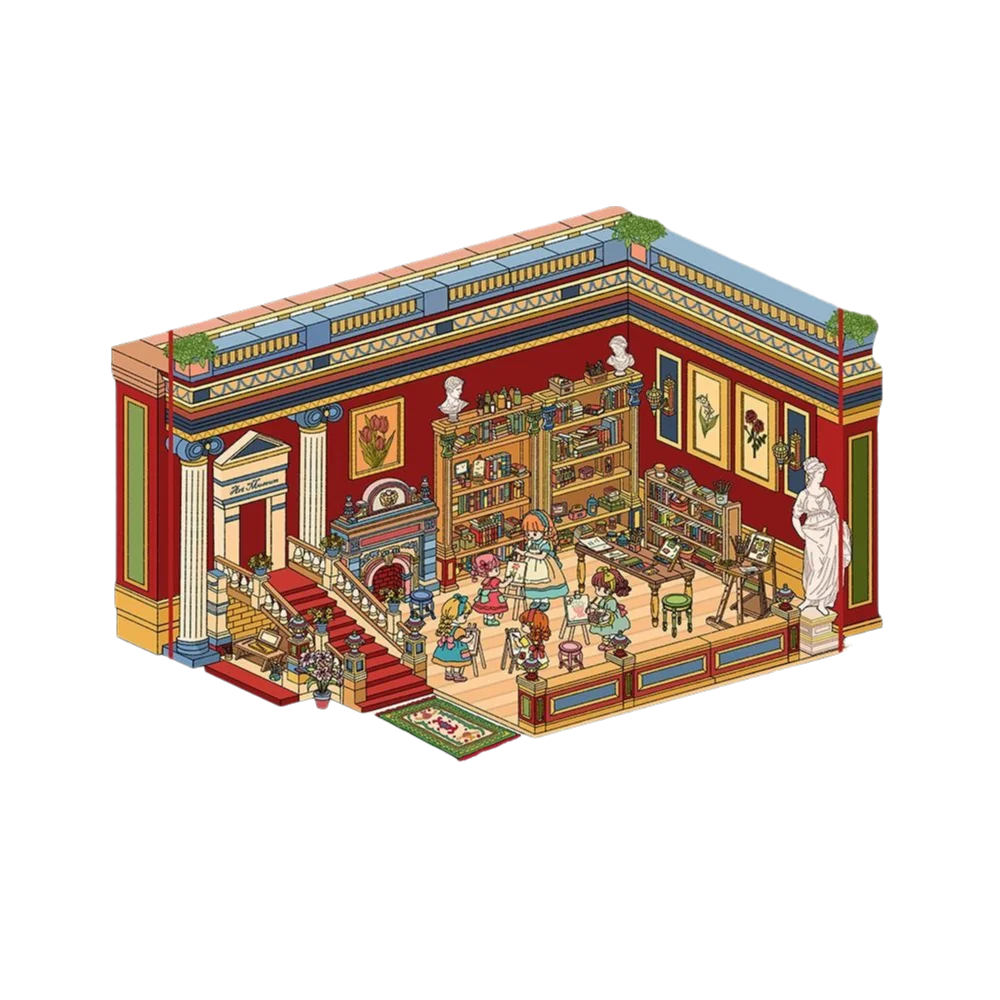 European Princess 3D Scene Stickers Plus Size Stacking and Pasting Landscape Making Sticker Scrapbook PET Stationery Sticker