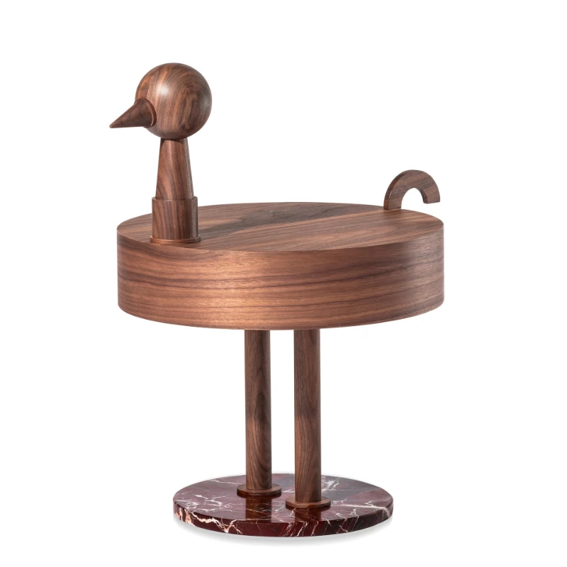 Living room walnut bedside table solid wood sofa corners