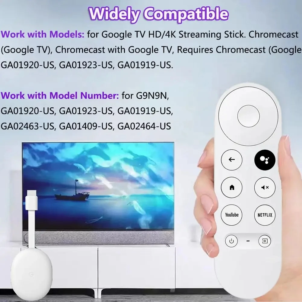 G9N9N Replacement Voice Remote Control Compatible with Google Chromecast 4K Snow Smart TV Streaming Stick Remote G9N9N